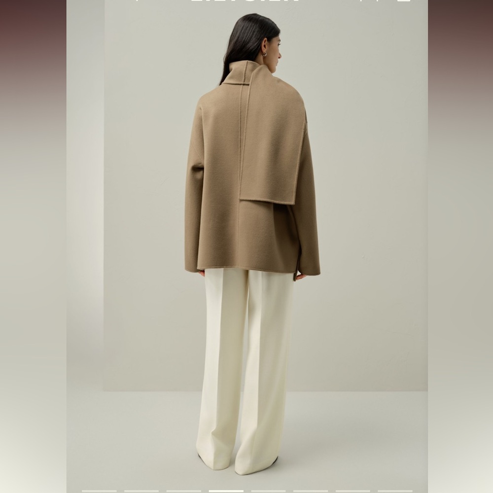Lilysilk Double-Faced Silk Wool Blend Coat - Picture 5 of 9